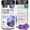 2 Pack High Prebiotic Fiber Gummies for Women and Men 7G per Serving Dietary Beet FOS Fiber Magnesium Citrate Inulin Probiotic Gummy Supplement for Di