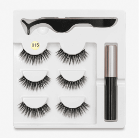 A Pair Of False Eyelashes With Magnets In Fashion (Option: 3PC 015 style)
